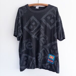 Vintage LABATT BLUE AOP Shirt Beer SIngle Stitch size XL 1990s breweries